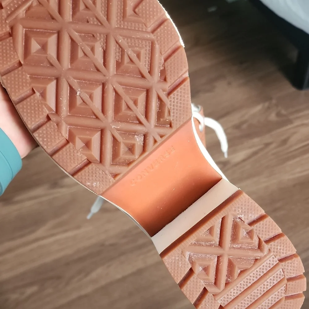 Converse Brown Heeled Boots with White Accents - Picture 10 of 13